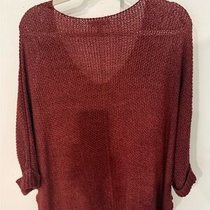 She + Sky Burgundy Knit Top